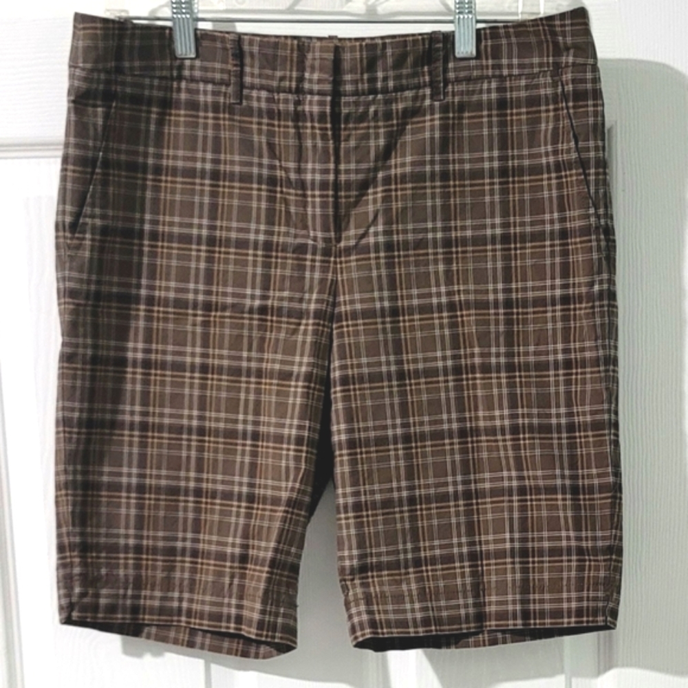 BCBG MaxAzria Women's Bermuda Plaid Shorts Size 10